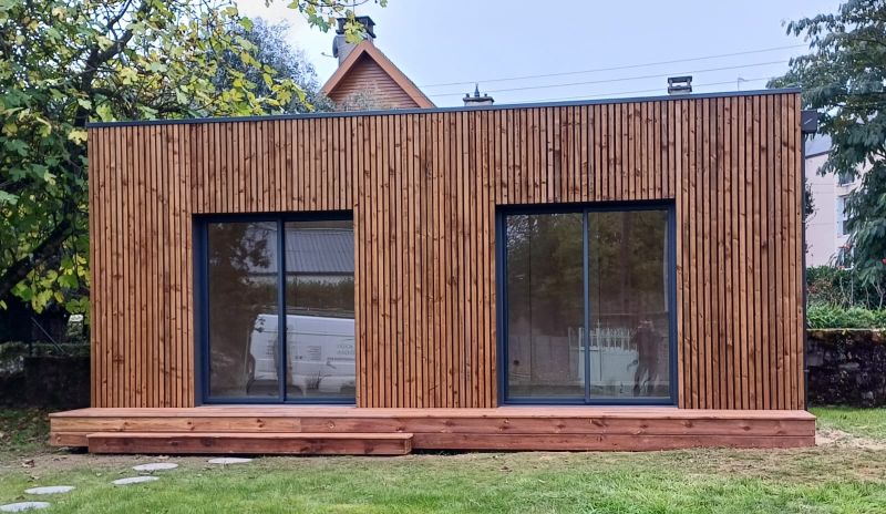 studio de jardin posé sur terrain